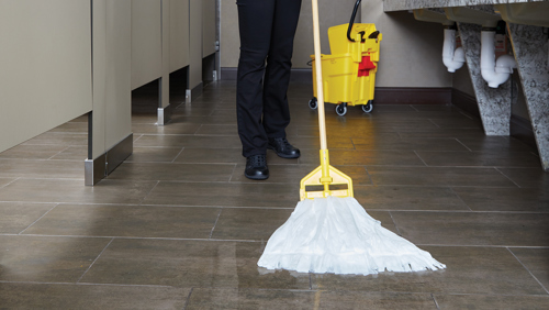 Housekeeping using Hygen Disposable Microfibre mop