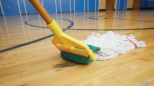 Microfibre mop in gym