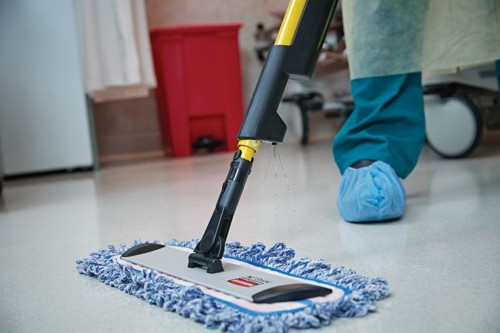 A person mopping the floor using Hygen Mop