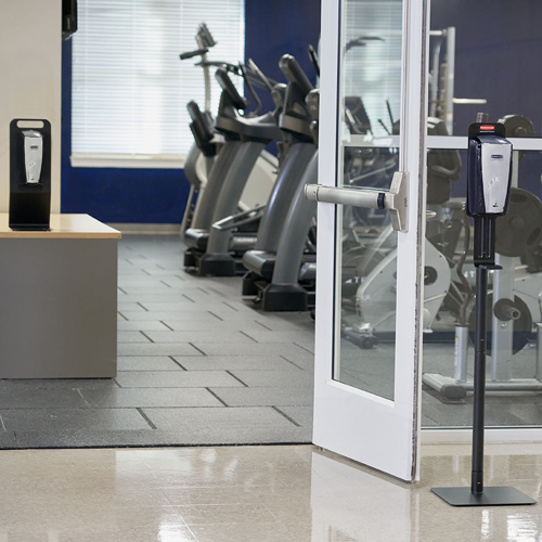 Rubbermaid hand sanitiser in a gym